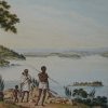Joseph Lycett's painting of Natives and the North Shore of Sydney Harbour
